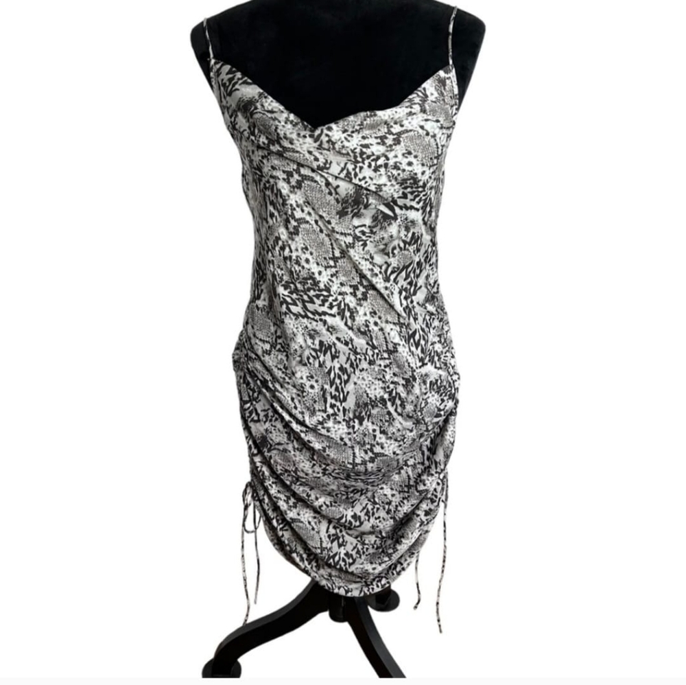 Free People Black and White Patterned Mini Dress
